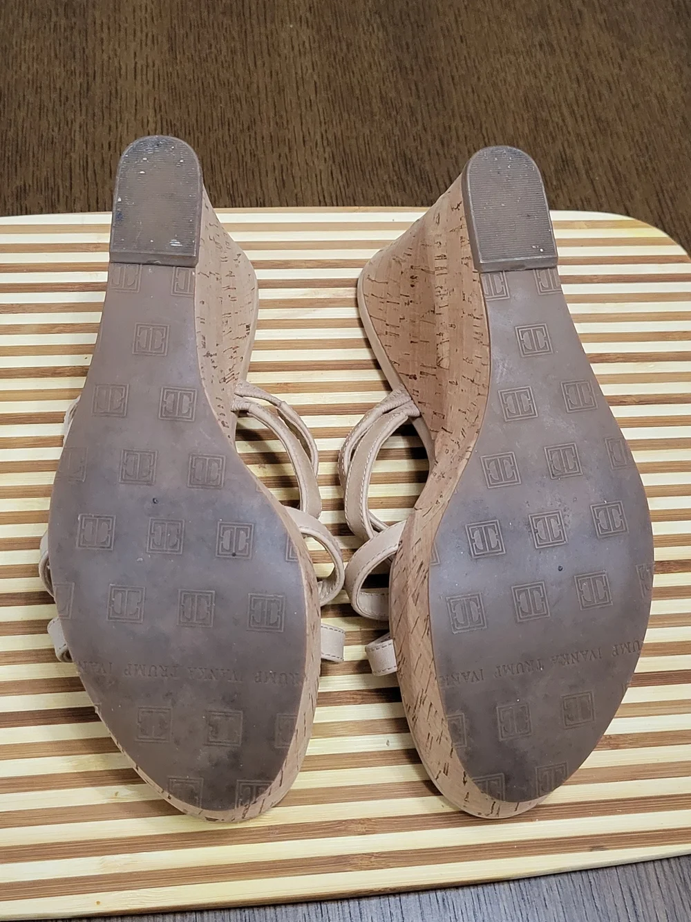 Ivanka Trump Beige Cork Wedge Heels